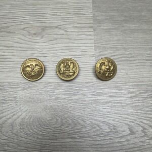 Vintage US Army Eagle Uniform Button Cufflinks Brass Military Lot Of 3